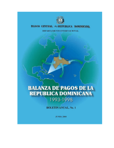 Balanza de Pagos 1998 - Banco Central de la República Dominicana