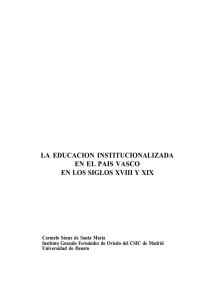La educación institucionalizada en el País Vasco en los siglos XVIII