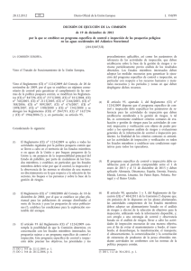 Decisión de Ejecución de la Comisión, de 19 de diciembre de 2012
