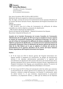 Exp. Junta Consultiva: RES 23/2014 y RES 24/2014 Resolución del