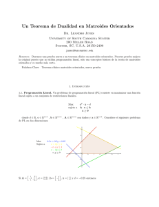 Un Teorema de Dualidad en Matroides Orientados
