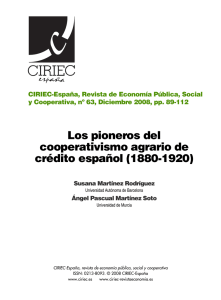 Los pioneros del cooperativismo agrario de crédito español (1880