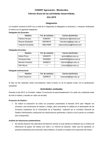 COSSET Agronomía - Montevideo Informe Anual de las actividades