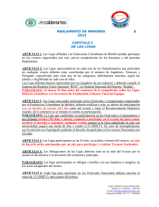 reglamento de menores - Federacion colombiana de beisbol