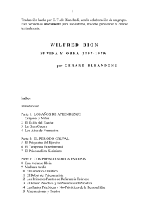 Traducción del libro de Gérard Bléandonu sobre Bion