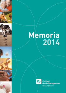 memoria 2014 - Col·legi de Fisioterapeutes de Catalunya