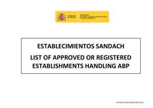 Establecimientos SANDACH - Ministerio de Agricultura