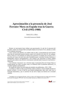 Aproximación a la presencia de José Ferrater Mora en España tras