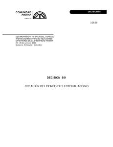 creación del consejo electoral andino