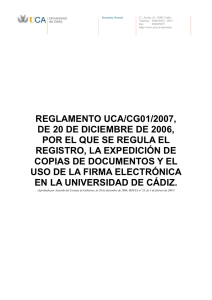 Reglamento UCA/CG01/2007 - Administración Electrónica