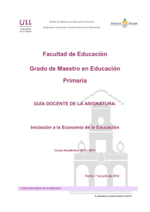Guía_Docente Iniciación a la Economía de la Educación 2012-2013