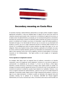 Secondary meaning en Costa Rica