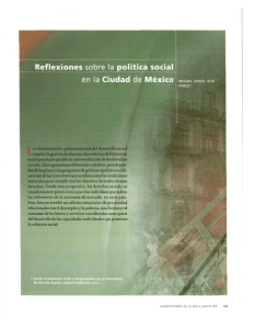 Reflexiones sobre la política social en la Ciudad de México