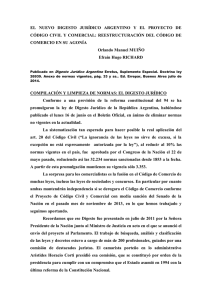 el nuevo digesto jurídico argentino y el proyecto de código civil y