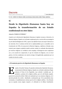 Desde la Dignitatis Humanae hasta hoy en España: la