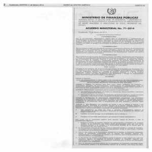 No. 71-2014 Acuerdo Ministerial - Ministerio de Finanzas Públicas