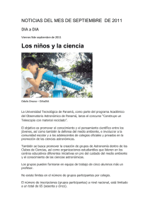 Los niños y la ciencia - Universidad Tecnológica de Panamá