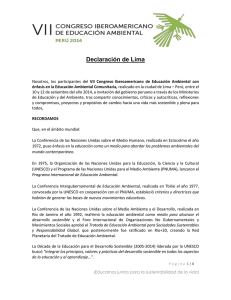 Declaración de Lima - Ministerio del Ambiente