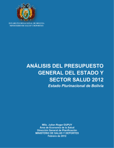 Análisis del presupuesto general del Estado 2012 para el sector