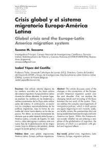 Crisis global y el sistema migratorio Europa-América Latina