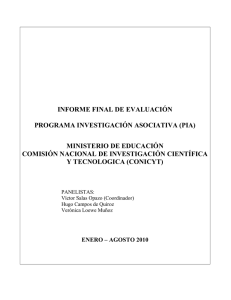 informe final de evaluación programa investigación