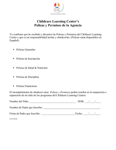 Childcare Learning Center`s Polizas y Permisos de la Agencia