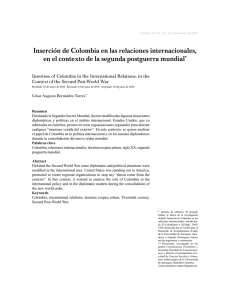 Inserción de Colombia en las relaciones internacionales, en el