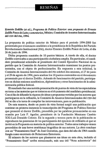 Ernesto Zedillo (et al.), Programa de Política Exterior