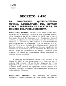 decreto # 479 - Congreso del Estado de Zacatecas