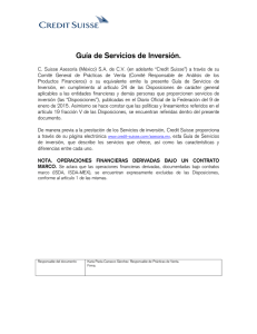 Guía de Servicios de Inversión.