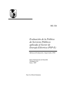 Evaluación de la Política de Servicios Públicos aplicada al Sector