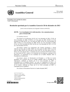 Resolución aprobada por la Asamblea General el 20 de diciembre