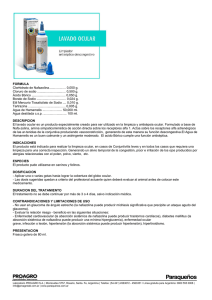 FORMULA Clorhidrato de Nafazolina................... 0,050 g. Cloruro de