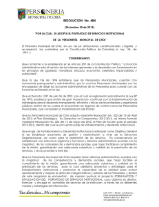 Portafolio de Servicios - Personería de Municipal Chía