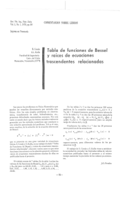 Tabla de funciones de Bessel y raíces de ecuaciones trascendentes