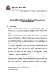 Tratamiento Precios Transferencia Legislación Dominicana