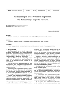 Paleopatología oral: Protocolo diagnóstico.. IN: Enfermedad y