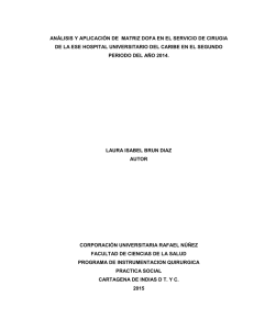 ANÁLISIS Y APLICACIÓN DE MATRIZ DOFA EN EL SERVICIO DE