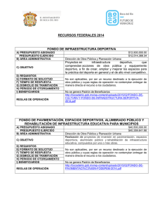 RECURSOS FEDERALES 2014 FONDO DE INFRAESTRUCTURA
