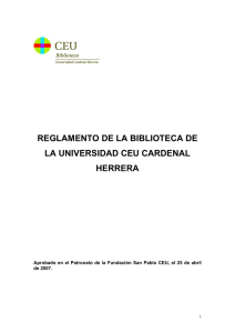 Reglamento de la Biblioteca. - Universidad CEU Cardenal Herrera