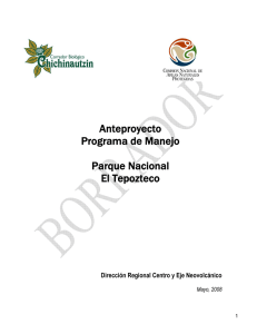 Anteproyecto Programa de Manejo Parque Nacional El