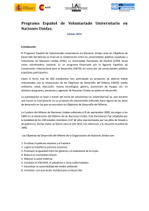 Programa Español de Voluntariado Universitario en Naciones Unidas.