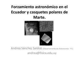 Forzamiento astronomico en el Ecuador y casquetes polares de Marte
