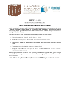 decreto 10-2012 - garantia de tributos de mercancias en transito