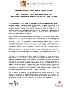 XI CONGRESO INTERNACIONAL DE CIUDADES EDUCADORAS