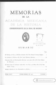 memorias - Academia Méxicana de la Historia