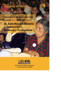 III. Estudios en Género y Desarrollo. Balance y Propuestas