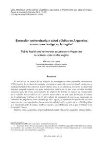 Extensión universitaria y salud pública en Argentina como caso