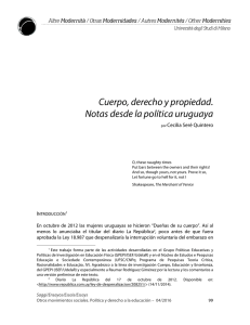 Cuerpo, derecho y propiedad. Notas desde la política uruguaya