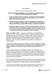 Nota de prensa INDITEX, SANTANDER, IBERDROLA Y
